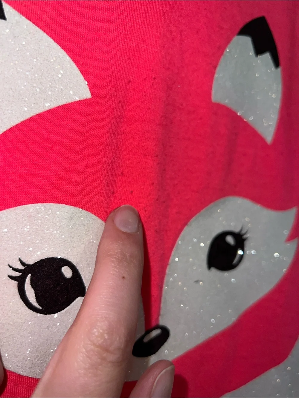 Justice Hot Pink Fox Graphic Long Sleeve Tee